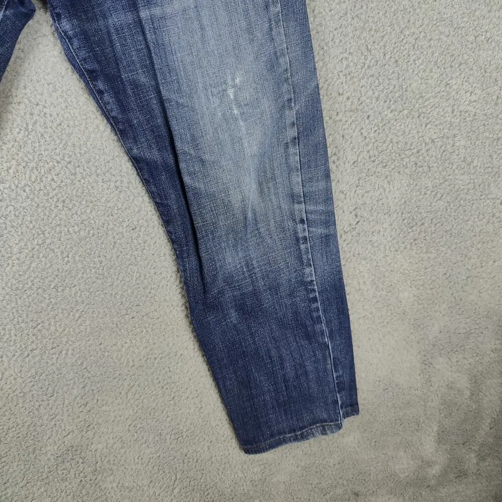 Lucky Brand Jeans 32X30 Blue 221 Strait Denim Distressed Look 5 Pocket Design